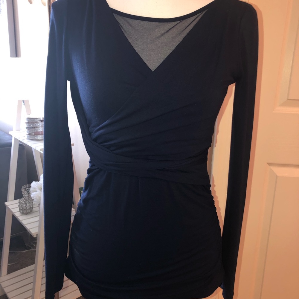 WHBM Navy Blue Blouse